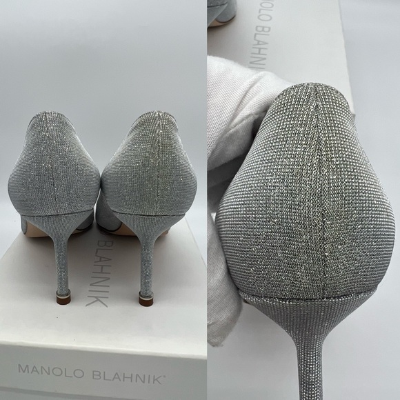Authentic Manolo Blahnik classic silver Hangisi 70mm - Picture 7 of 15